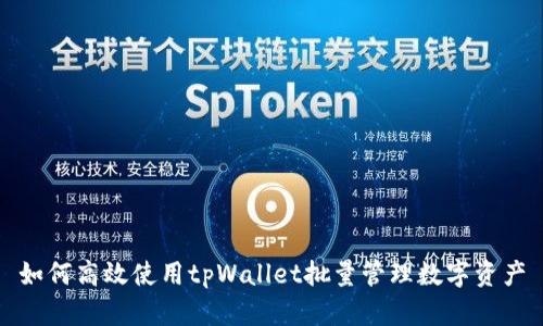 如何高效使用tpWallet批量管理数字资产